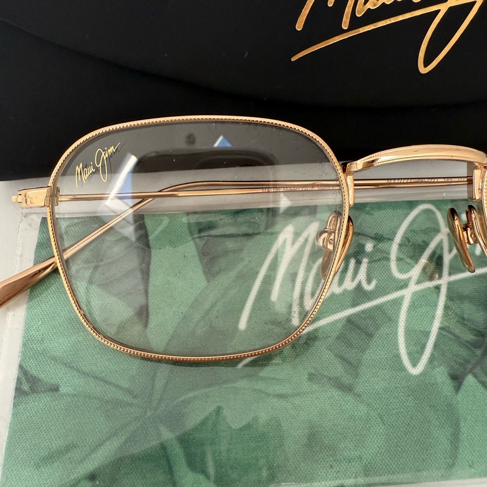 NEW Maui Designer Maui Jim Gold Optical RX Prescription Frame Eyeglasses - Picture 5 of 15